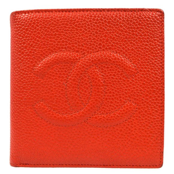 Chanel Red Caviar Bifold Wallet Purse 130912 - Picture 1 of 16